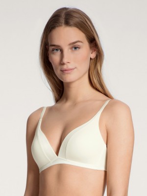 Ropa Interior Calida Cate Triangle Bra With Padding Mujer Alabaster Crème | 4023JGCDI