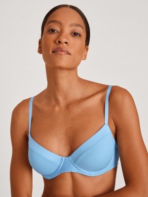 Ropa Interior Calida Cate T-shirt Bra Mujer Azules | 0798OFBZN