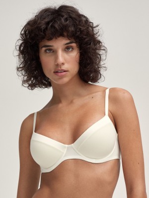 Ropa Interior Calida Cate T-shirt Bra Mujer Alabaster Crème | 3184ZMGUE