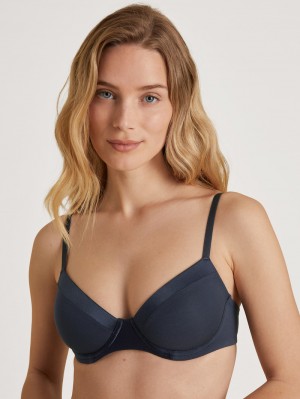Ropa Interior Calida Cate T-shirt Bra Mujer Azules Oscuro | 1478BMWFP