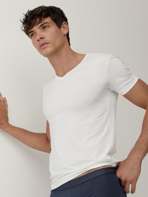 Ropa Interior Calida Circular Day T-shirt, Cradle To Cradle Certified® Hombre Blancos | 0485VJZPO