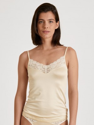 Ropa Interior Calida Circular Romance Spaghetti Top, Cradle To Cradle Certified® Mujer Creme | 8065XTSFN