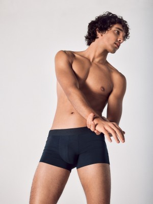 Ropa Interior Calida Clean Line Boxer Brief With Elastic Waistband Hombre Azules | 2796FRLDI