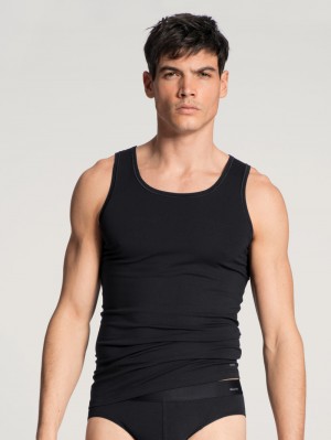 Ropa Interior Calida Cotton Code Athletic Shirt Hombre Schwarz | 5728SDQIX