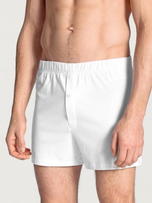 Ropa Interior Calida Cotton Code Boxer Shorts With Fly Hombre Weiss | 4075VXLTZ