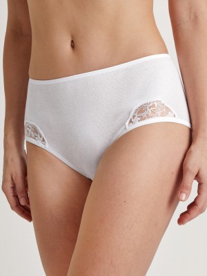 Ropa Interior Calida Cotton Desire Midi Brief Mujer Weiss | 6783YWSKL