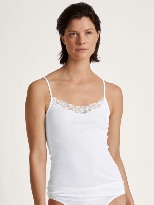 Ropa Interior Calida Cotton Desire Spaghetti Top Mujer Weiss | 0975HZIWD