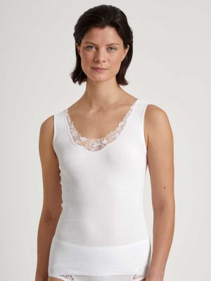 Ropa Interior Calida Cotton Desire Tank Top Mujer Weiss | 3970DGHVF