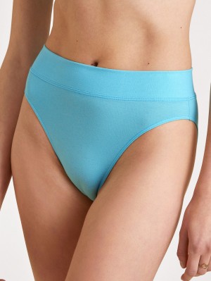 Ropa Interior Calida Elastic Brief, High Waist Mujer Azules | 6721KGFTZ
