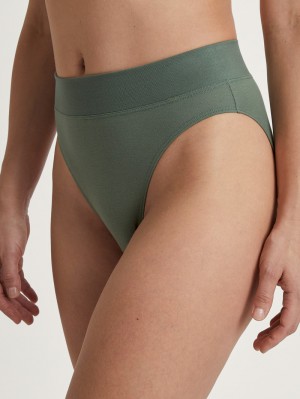 Ropa Interior Calida Elastic Brief, High Waist Mujer Verdes | 1046XOBYP