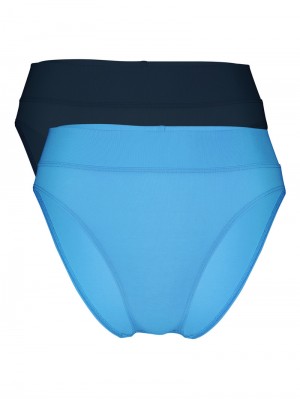 Ropa Interior Calida Elastic Duopack Brief Soft Waistband, High Waist Mujer Azules | 0175YWSPH