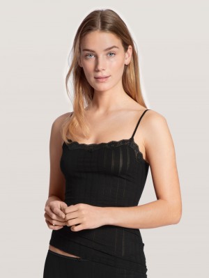 Ropa Interior Calida Etude Toujours Spaghetti Top Mujer Schwarz | 1928CRWKY
