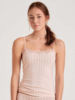 Ropa Interior Calida Etude Toujours Spaghetti Top Mujer Pearl Blush | 1074LIKOE