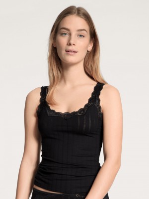 Ropa Interior Calida Etude Toujours Tank Top Mujer Schwarz | 5781YDXAF