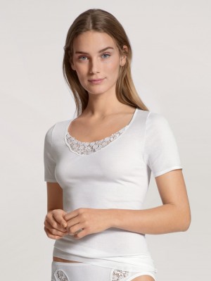 Ropa Interior Calida Feminin Sense Shirt Short Sleeve Mujer Weiss | 0415ETLPC