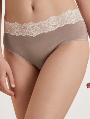 Ropa Interior Calida Glamorous Lace Panty Mujer Etherea Taupe | 8205JRFUK