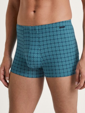 Ropa Interior Calida Grafic Cotton Boxer Brief Hombre Azules | 8674IFYCS