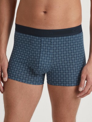 Ropa Interior Calida Grafic Cotton Boxer Brief Hombre Azules | 4691PWGUM
