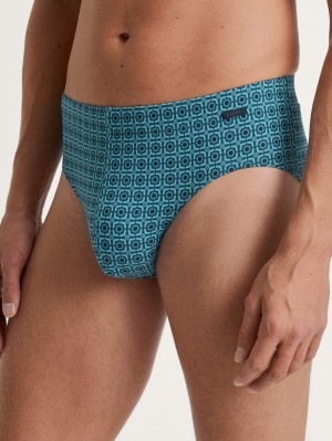 Ropa Interior Calida Grafic Cotton Brief Hombre Azules | 1649SQXGZ