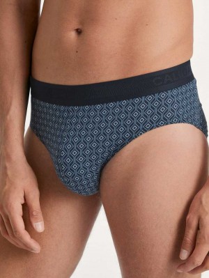 Ropa Interior Calida Grafic Cotton Brief Hombre Azules | 9217MAUGK