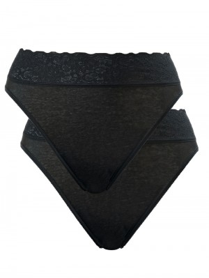 Ropa Interior Calida Iconics Jazzpant, 2er-pack Mujer Schwarz | 1906IYOZH