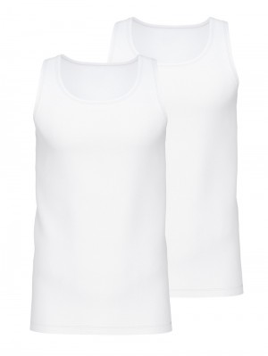Ropa Interior Calida Natural Benefit Athletic-shirt, Two-pack Hombre Weiss | 6190XMHKB