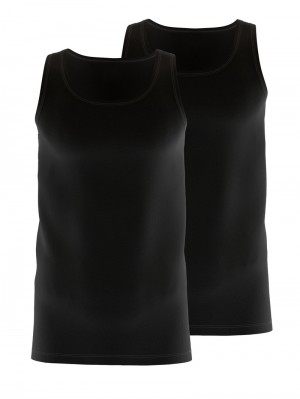Ropa Interior Calida Natural Benefit Athletic-shirt, Two-pack Hombre Schwarz | 0348SELOM