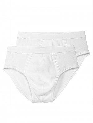 Ropa Interior Calida Natural Benefit Briefs In A Double Pack Hombre Weiss | 8657KEWQM
