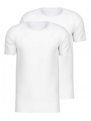 Ropa Interior Calida Natural Benefit T-shirt, Two-pack Hombre Weiss | 5176EUJGB