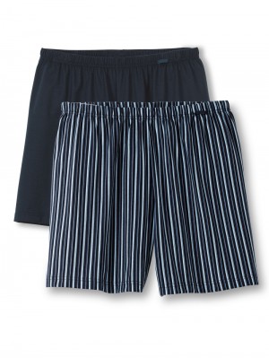 Ropa Interior Calida Prints Benefit Boxershorts, Two Pack Hombre Azules | 5908AJTIV