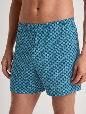 Ropa Interior Calida Prints Boxer Shorts Hombre Azules | 4310QDWCA