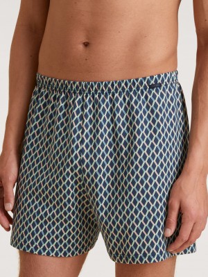 Ropa Interior Calida Prints Boxer Shorts Hombre Azules | 0195HCVLE