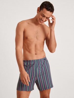 Ropa Interior Calida Prints Boxer Shorts Hombre Azules | 8705FCIMJ