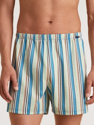 Ropa Interior Calida Prints Boxer Shorts Hombre Azules | 7042JEZML