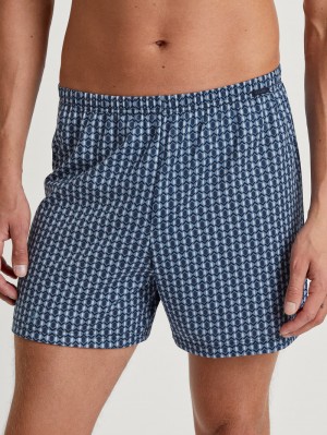 Ropa Interior Calida Prints Boxer Shorts Hombre Azules | 5016CKMTA