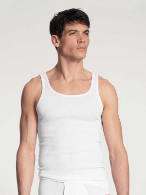 Ropa Interior Calida Twisted Cotton Athletic Shirt Hombre Weiss | 6987BNKGE