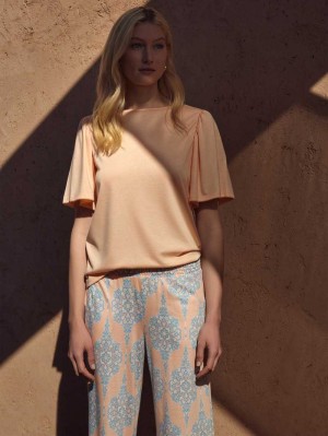 Summer Oufits Calida Favourites Balance Shirt Short Sleeve Mujer Peach Parfait | 0391ULDSG
