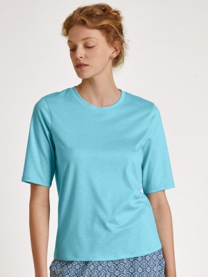 Summer Oufits Calida Favourites Energy Shirt Short Sleeve Mujer Azules | 2468AEOTF