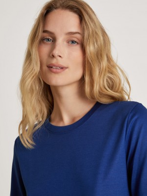 Summer Oufits Calida Favourites Serenity Shirt Short Sleeve Mujer Azules | 2163LAWTK