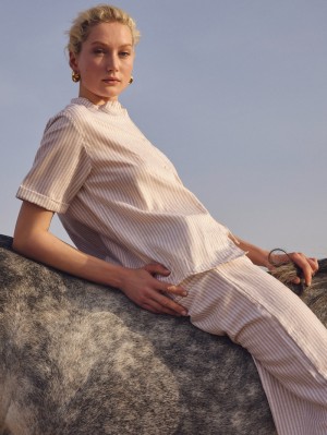 Summer Oufits Calida Linen Nights 7/8 Pyjamas Mujer Etherea Taupe | 2618GQZIO