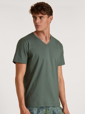 Summer Outfits Calida Rmx Sleep Holiday T-shirt Hombre Verdes | 7085ZSPMH