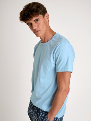 Summer Outfits Calida Rmx Sleep Journey T-shirt Hombre Azules | 0847QJNCU