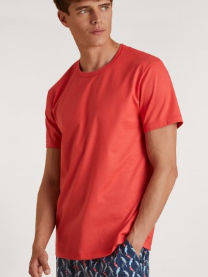 Summer Outfits Calida Rmx Sleep Time Off T-shirt Hombre Rojos | 4756PWODV
