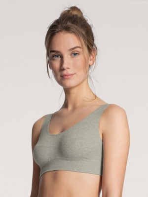 Yoga Calida Elastic Bustier Mujer Stein Meliert | 7390HYWDO