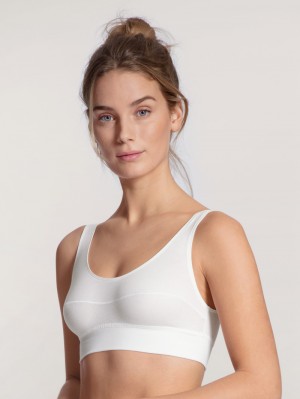 Yoga Calida Elastic Bustier Mujer Weiss | 4037GKJOD