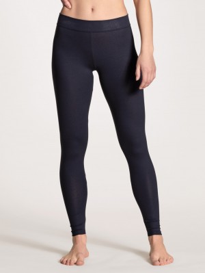Yoga Calida Elastic Leggings Mujer Azules Azules | 8459UQKJP