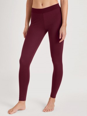 Yoga Calida Elastic Leggings Mujer Rojos | 5417WEBIK