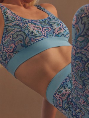 Yoga Calida Elastic Trend Bustier Mujer Azules | 7586ZWMYU