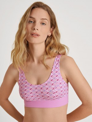 Yoga Calida Elastic Trend Bustier Mujer Rosas | 1395NDWFA