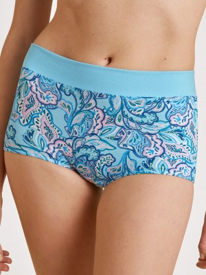 Yoga Calida Elastic Trend Shorty Regular Cut Mujer Azules | 1687TPIAR